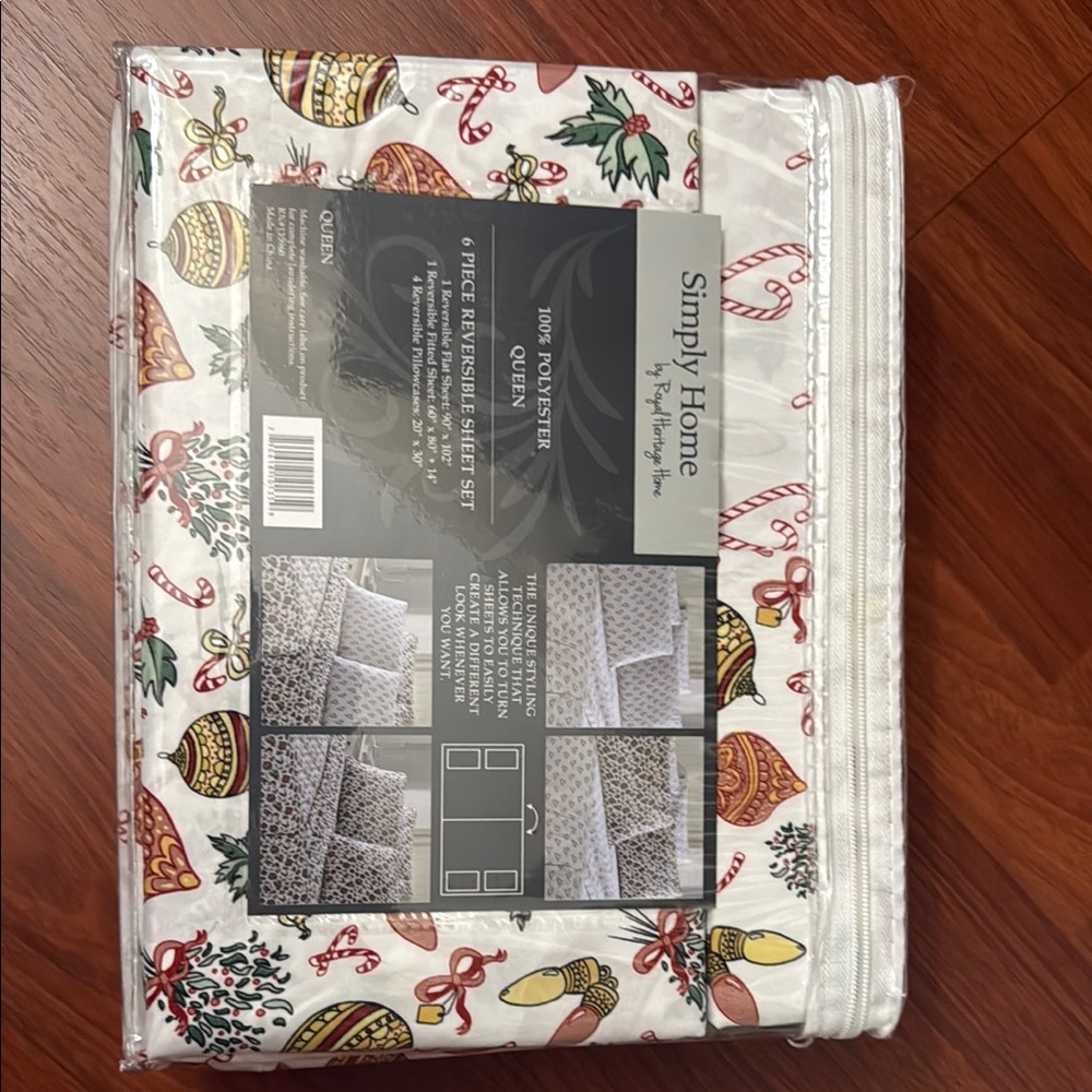 6 Piece Reversible Queen Sheet Set